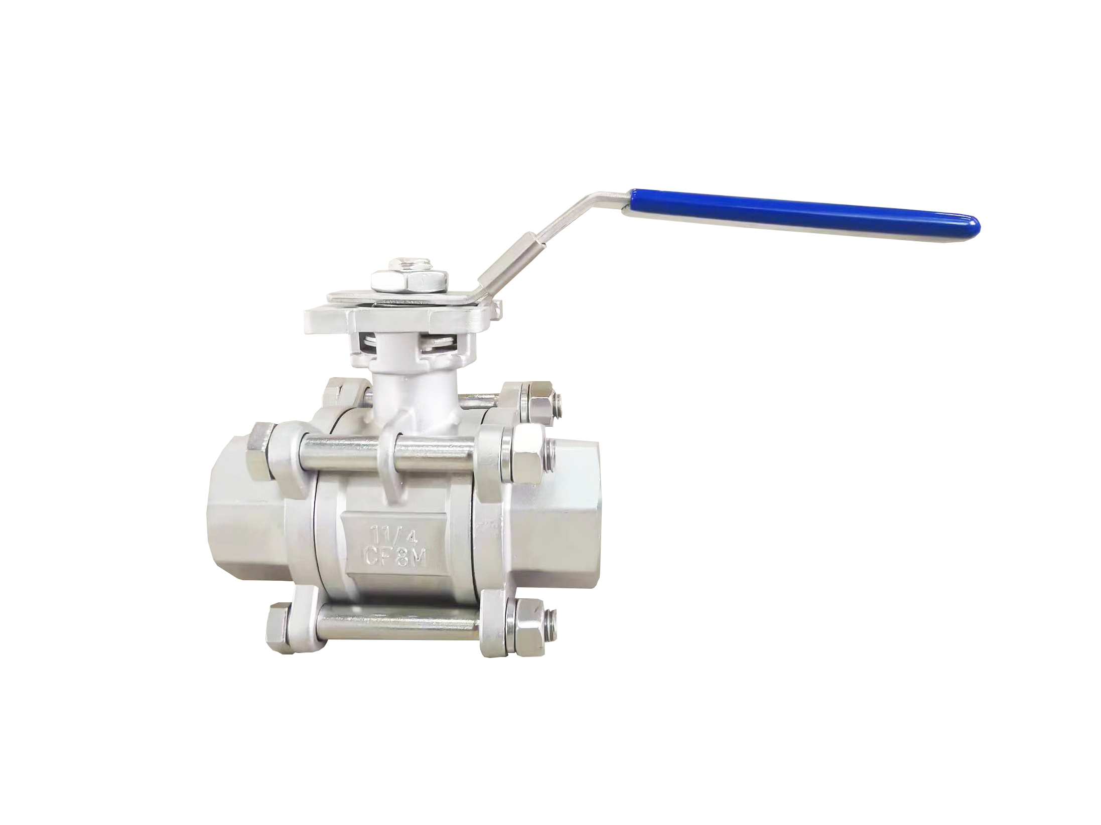 Three Piece Stainless Steel Ball Valve With Mounting Pad